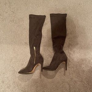 Joie Olive Suede Knee High Boots